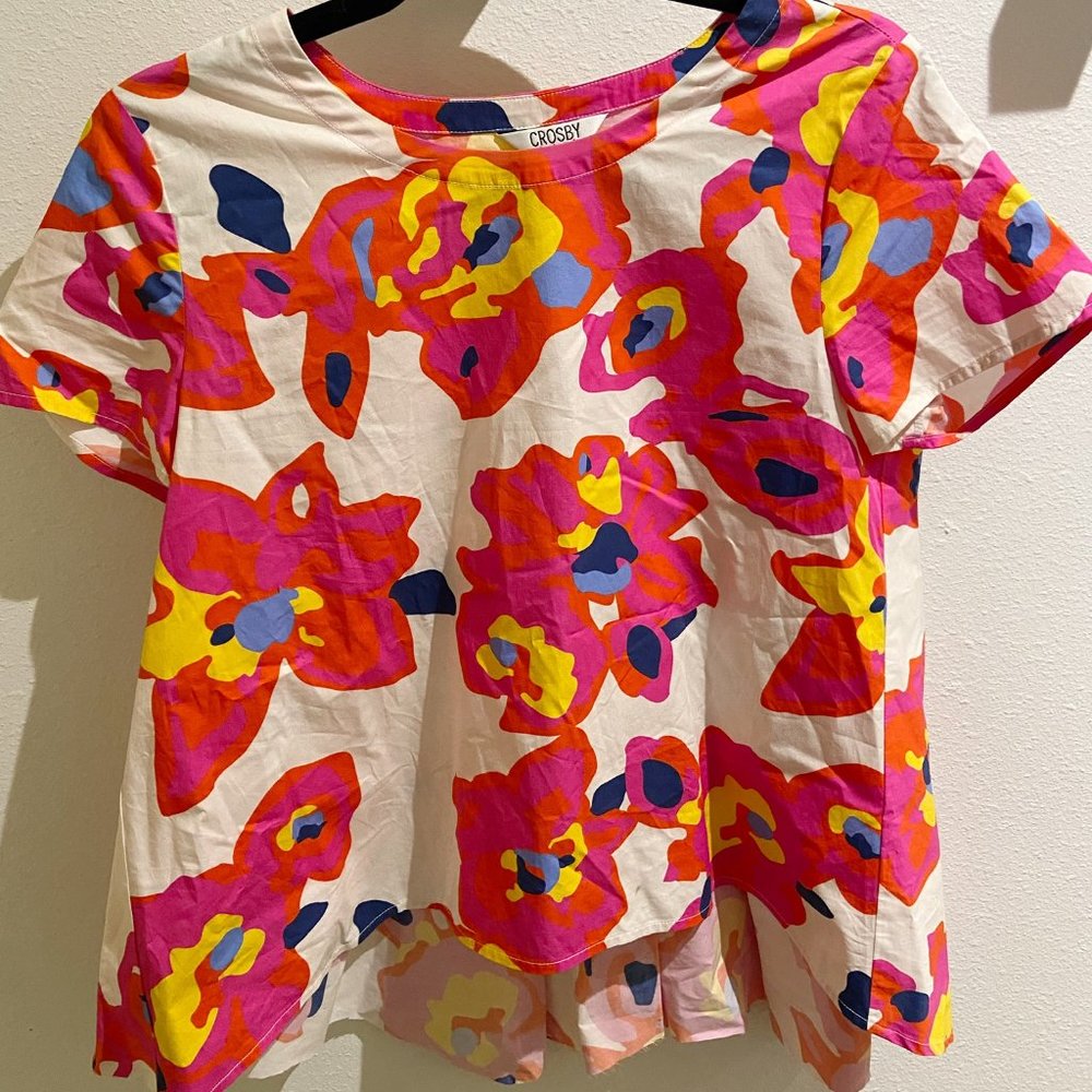 CROSBY by Mollie Burch Retro Floral Top, Size XS